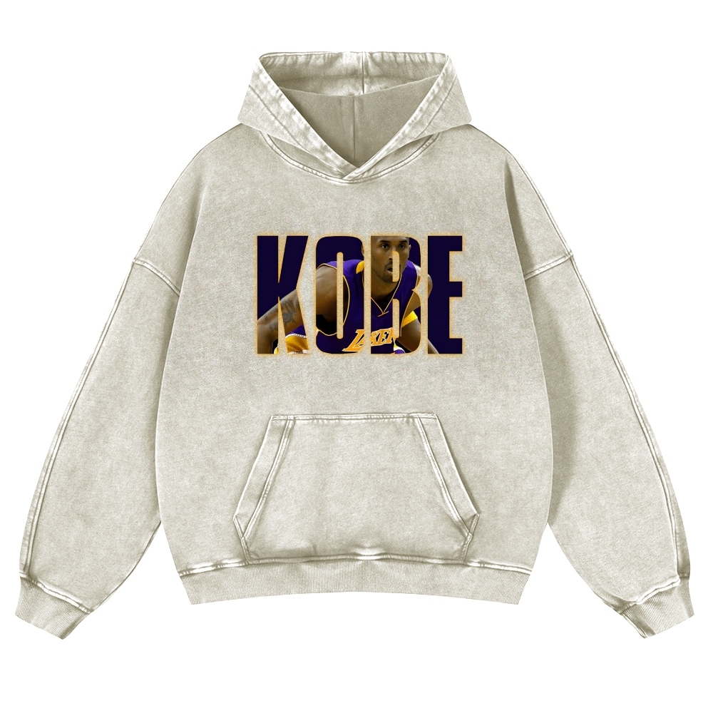 Casual Washed Hoodie Kobe Bryant