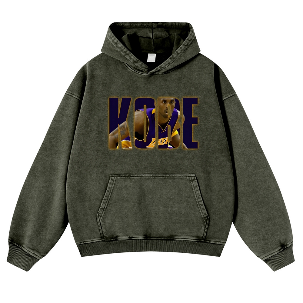 Casual Washed Hoodie Kobe Bryant