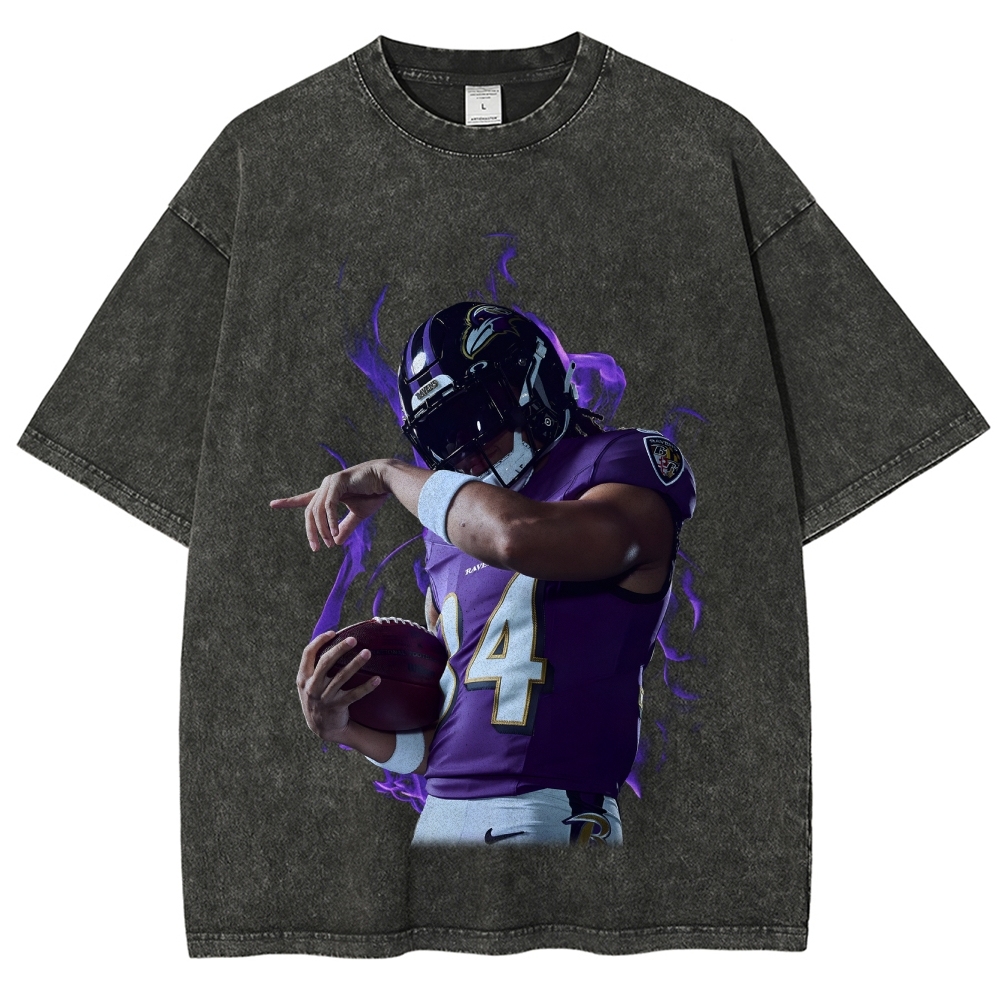 Unisex Fit Washed T-Shirt Baltimore Ravens