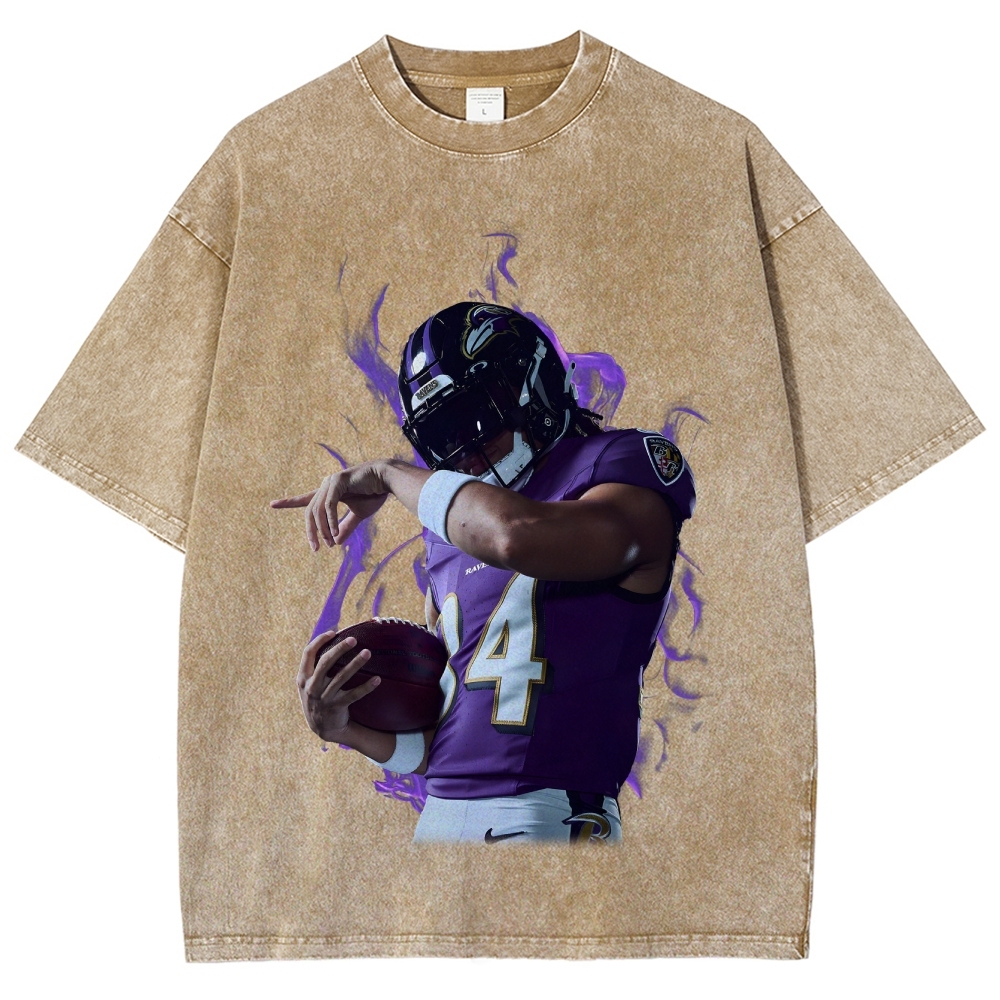 Unisex Fit Washed T-Shirt Baltimore Ravens