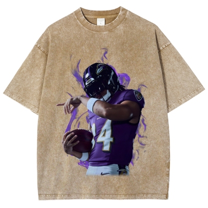 Unisex Fit Washed T-Shirt Baltimore Ravens