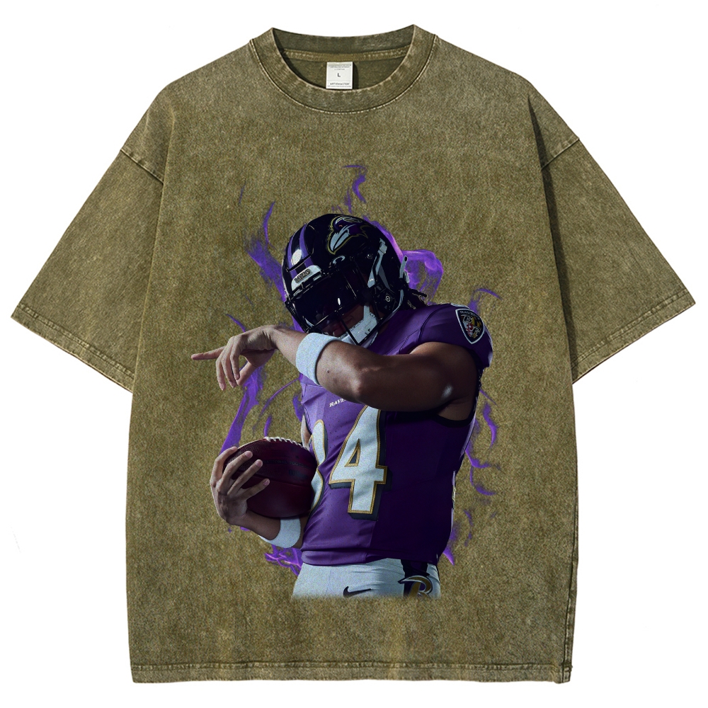 Unisex Fit Washed T-Shirt Baltimore Ravens