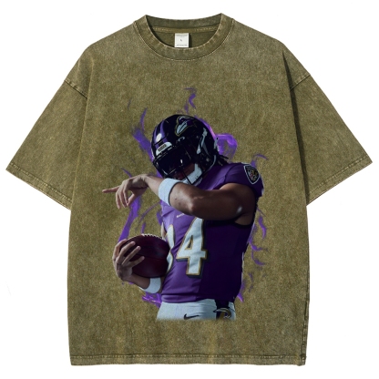 Unisex Fit Washed T-Shirt Baltimore Ravens