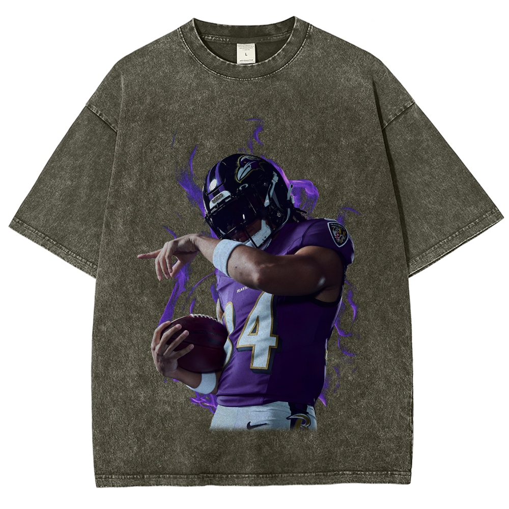 Unisex Fit Washed T-Shirt Baltimore Ravens
