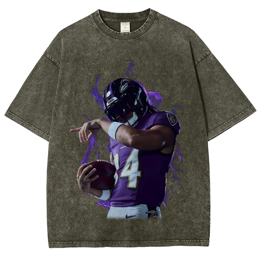 Unisex Fit Washed T-Shirt Baltimore Ravens