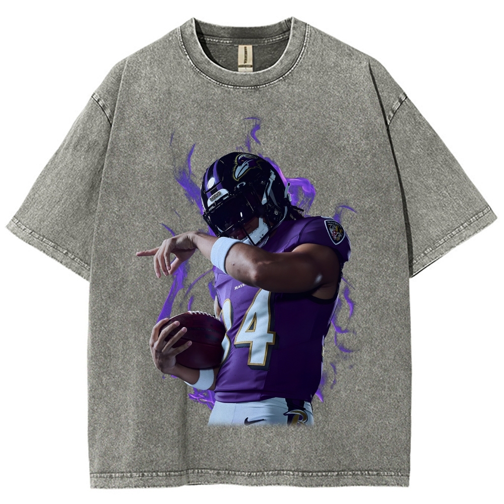 Unisex Fit Washed T-Shirt Baltimore Ravens