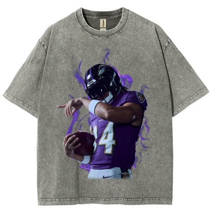 Unisex Fit Washed T-Shirt Baltimore Ravens