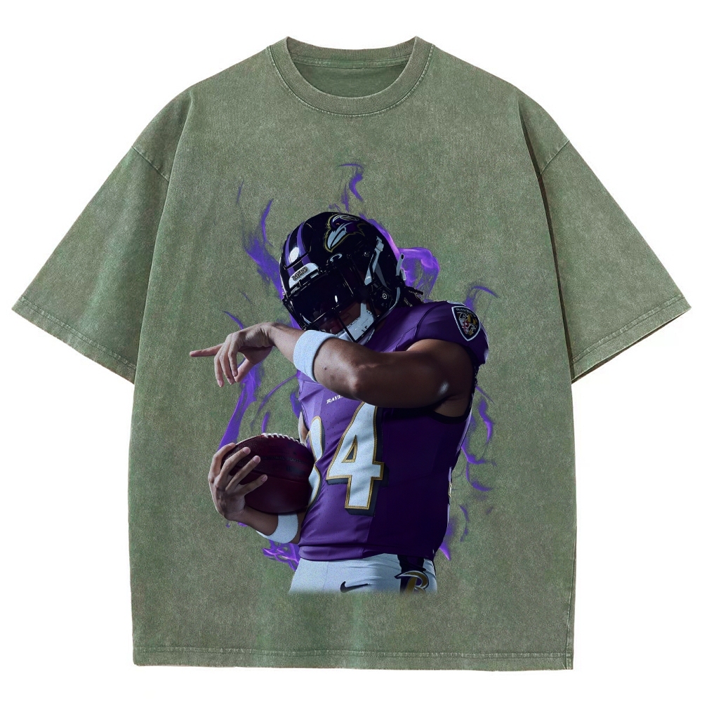 Unisex Fit Washed T-Shirt Baltimore Ravens