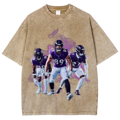 Unisex Fit Washed T-Shirt Baltimore Ravens