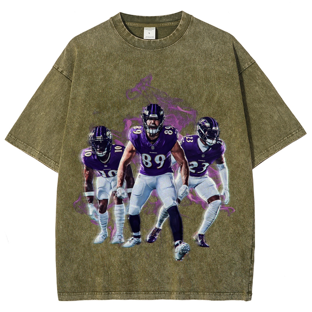 Unisex Fit Washed T-Shirt Baltimore Ravens