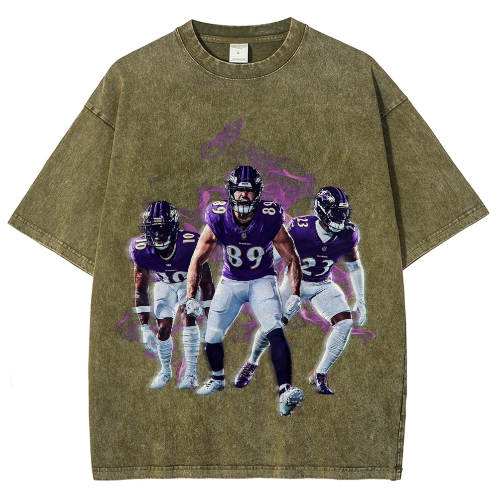 Unisex Fit Washed T-Shirt Baltimore Ravens