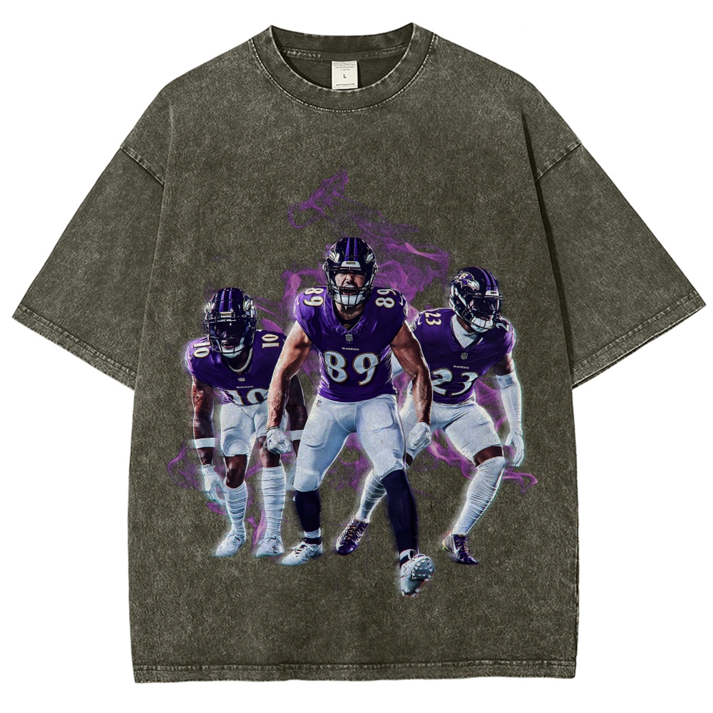 Unisex Fit Washed T-Shirt Baltimore Ravens