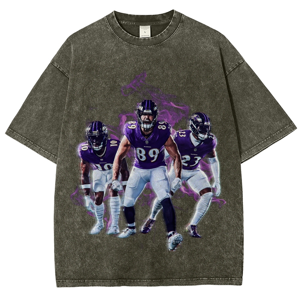 Unisex Fit Washed T-Shirt Baltimore Ravens