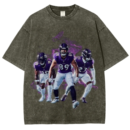Unisex Fit Washed T-Shirt Baltimore Ravens