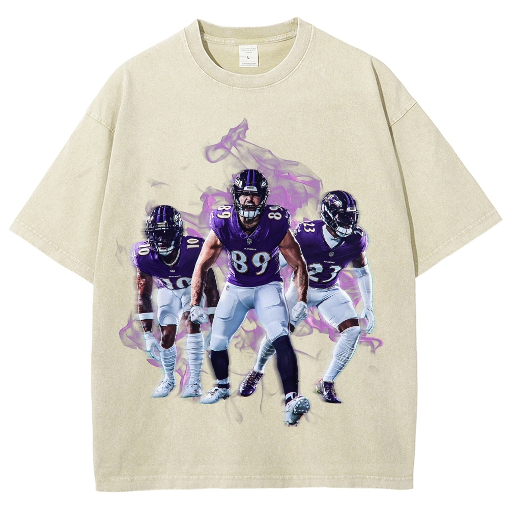 Unisex Fit Washed T-Shirt Baltimore Ravens