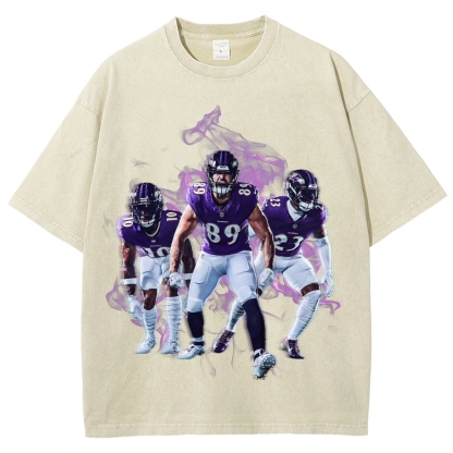 Unisex Fit Washed T-Shirt Baltimore Ravens