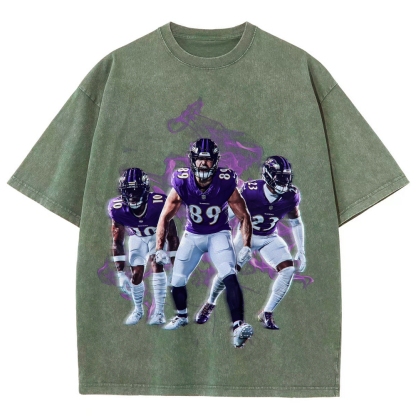 Unisex Fit Washed T-Shirt Baltimore Ravens