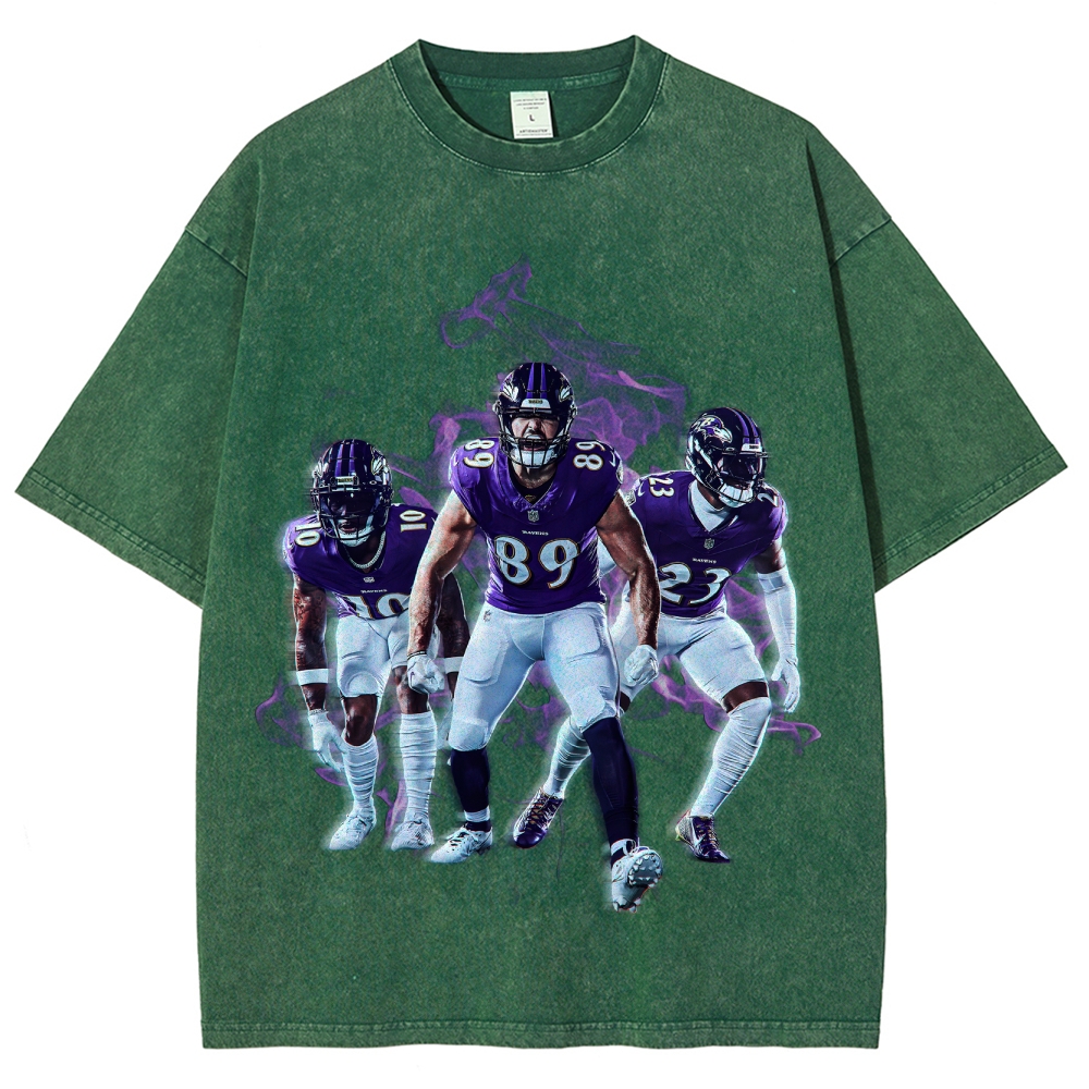 Unisex Fit Washed T-Shirt Baltimore Ravens