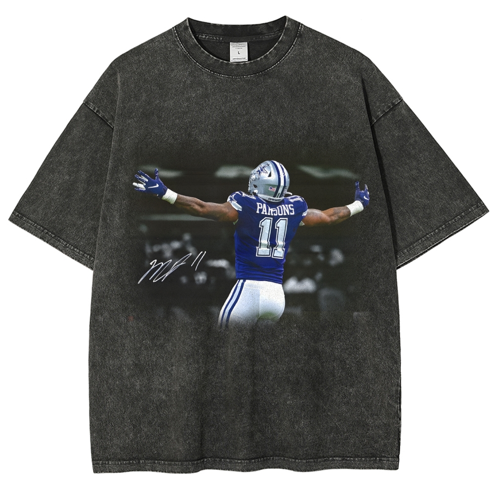 Unisex Fit Washed T-Shirt-Micah Parsons Dallas Cowboys