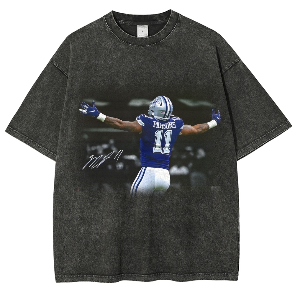 Unisex Fit Washed T-Shirt-Micah Parsons Dallas Cowboys