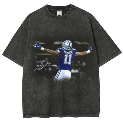 Unisex Fit Washed T-Shirt-Micah Parsons Dallas Cowboys