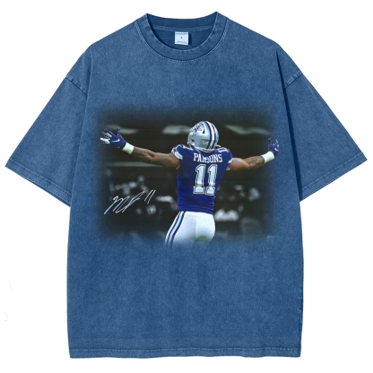 Unisex Fit Washed T-Shirt-Micah Parsons Dallas Cowboys