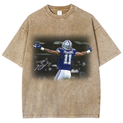 Unisex Fit Washed T-Shirt-Micah Parsons Dallas Cowboys
