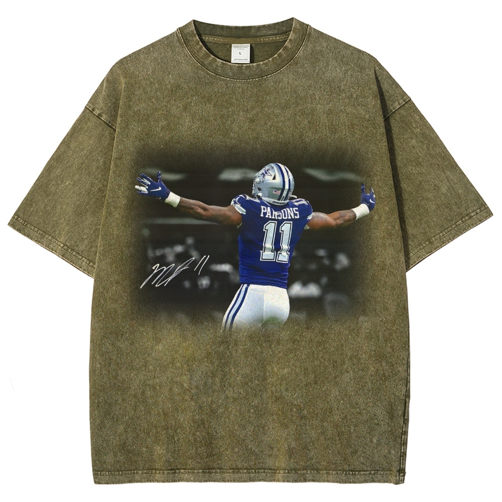 Unisex Fit Washed T-Shirt-Micah Parsons Dallas Cowboys