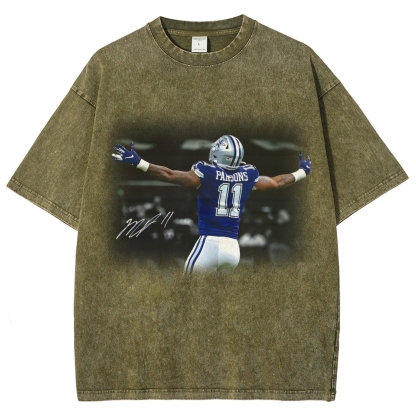Unisex Fit Washed T-Shirt-Micah Parsons Dallas Cowboys
