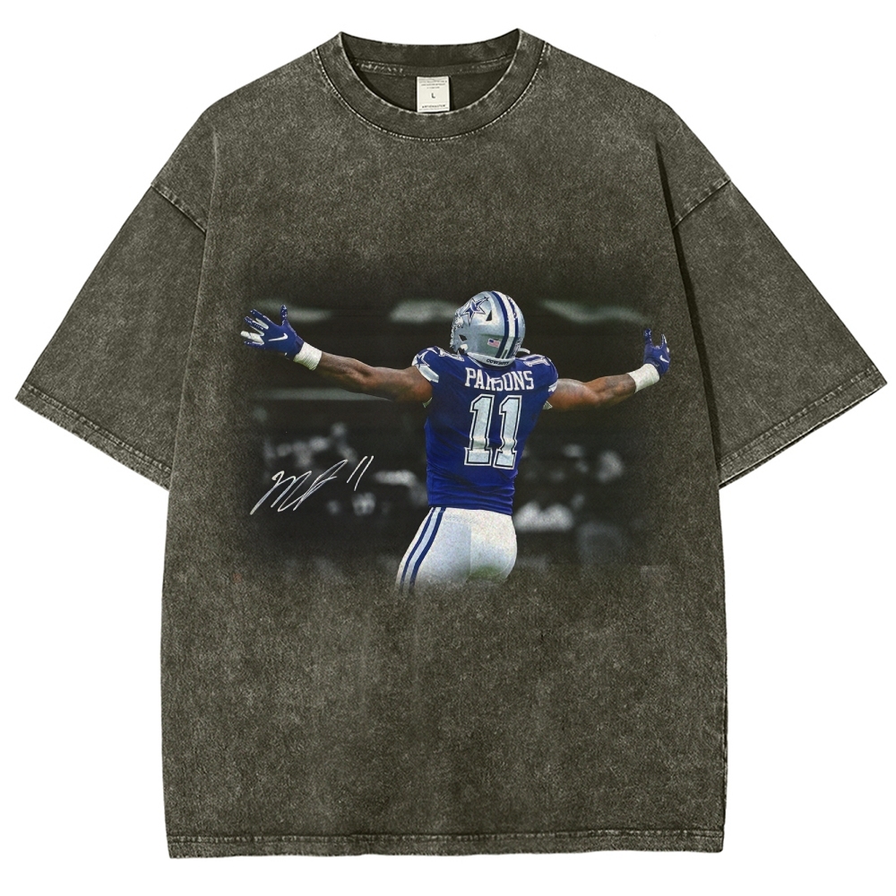 Unisex Fit Washed T-Shirt-Micah Parsons Dallas Cowboys