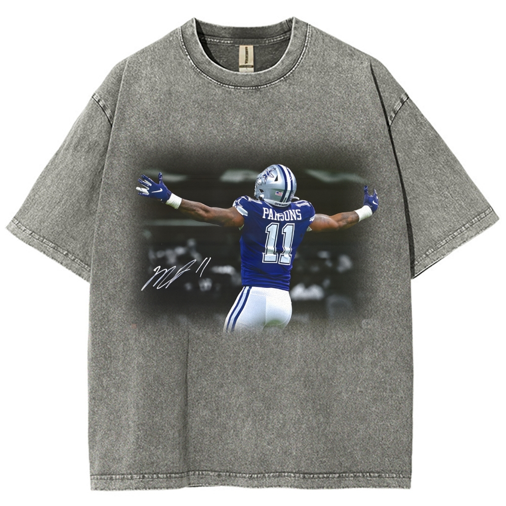 Unisex Fit Washed T-Shirt-Micah Parsons Dallas Cowboys