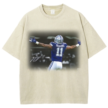 Unisex Fit Washed T-Shirt-Micah Parsons Dallas Cowboys