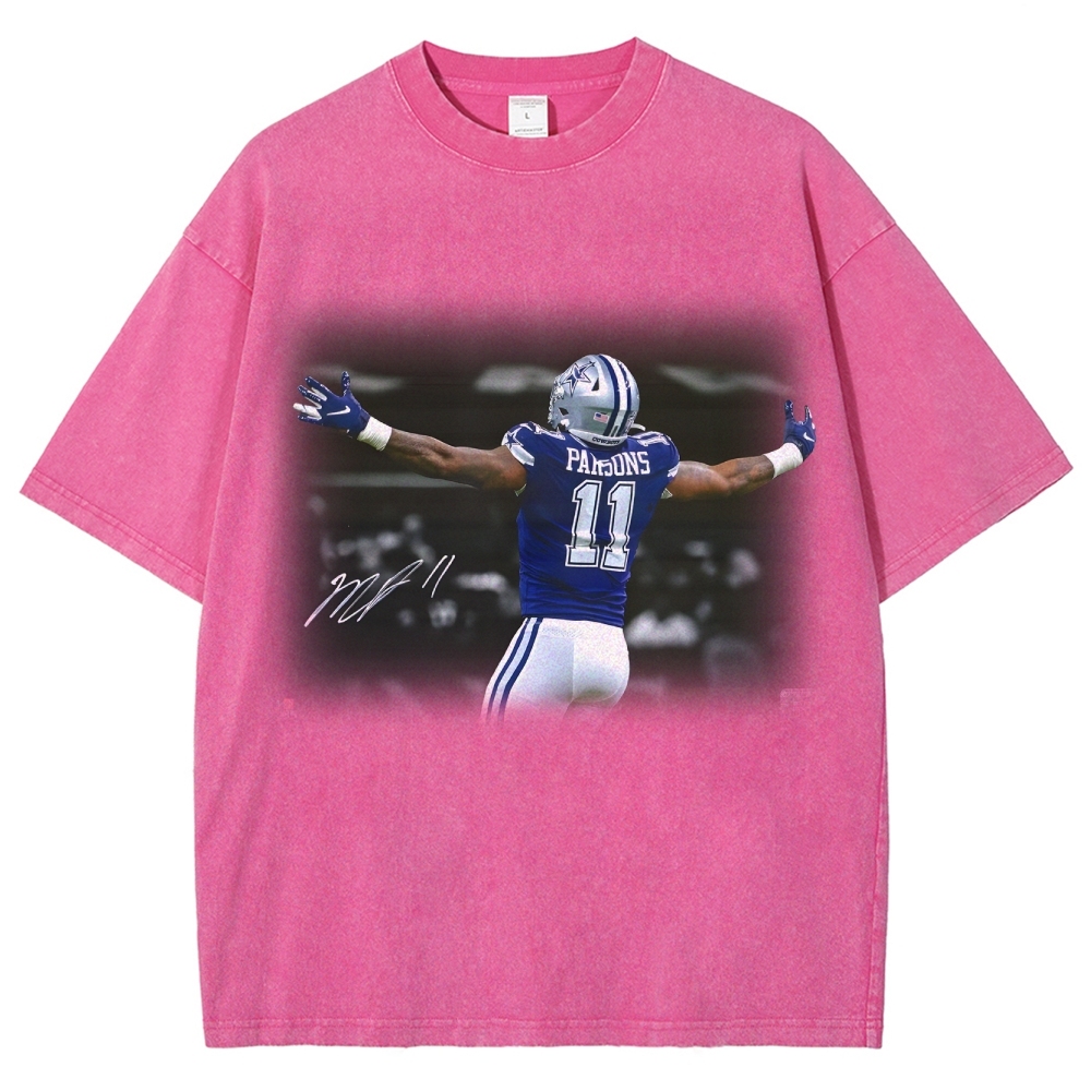 Unisex Fit Washed T-Shirt-Micah Parsons Dallas Cowboys