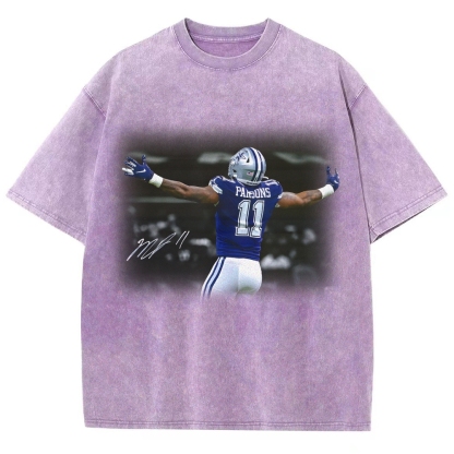 Unisex Fit Washed T-Shirt-Micah Parsons Dallas Cowboys