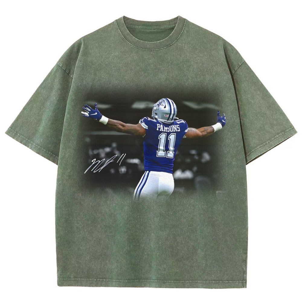 Unisex Fit Washed T-Shirt-Micah Parsons Dallas Cowboys