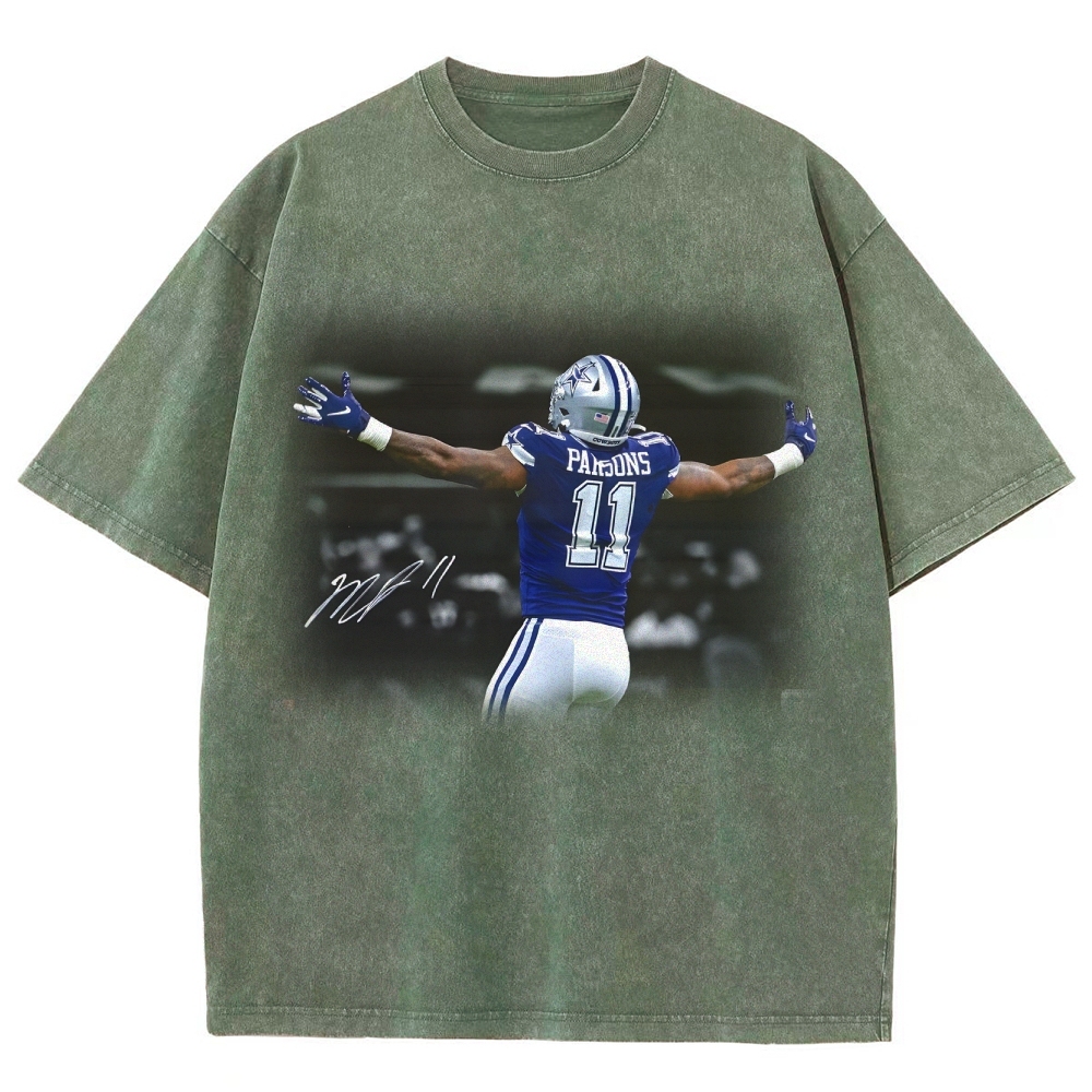Unisex Fit Washed T-Shirt-Micah Parsons Dallas Cowboys