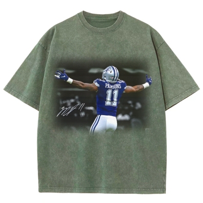 Unisex Fit Washed T-Shirt-Micah Parsons Dallas Cowboys