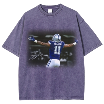 Unisex Fit Washed T-Shirt-Micah Parsons Dallas Cowboys