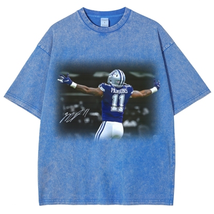 Unisex Fit Washed T-Shirt-Micah Parsons Dallas Cowboys