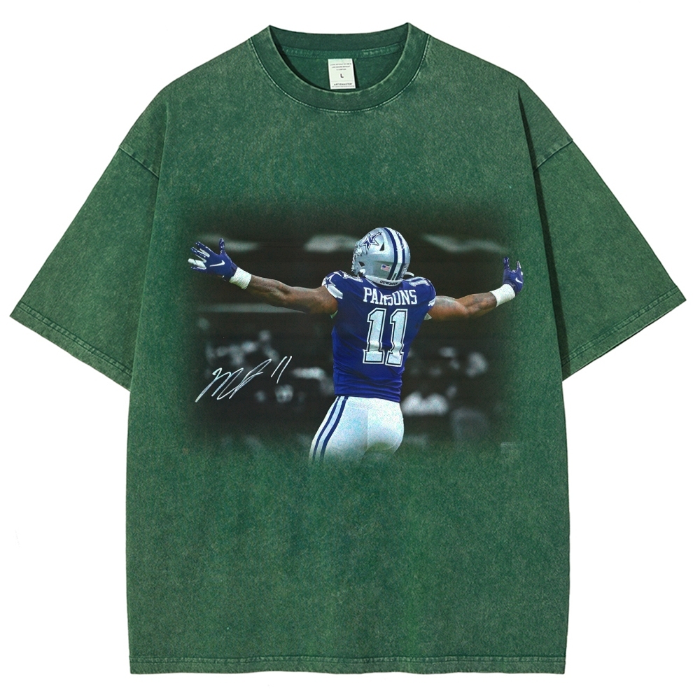 Unisex Fit Washed T-Shirt-Micah Parsons Dallas Cowboys
