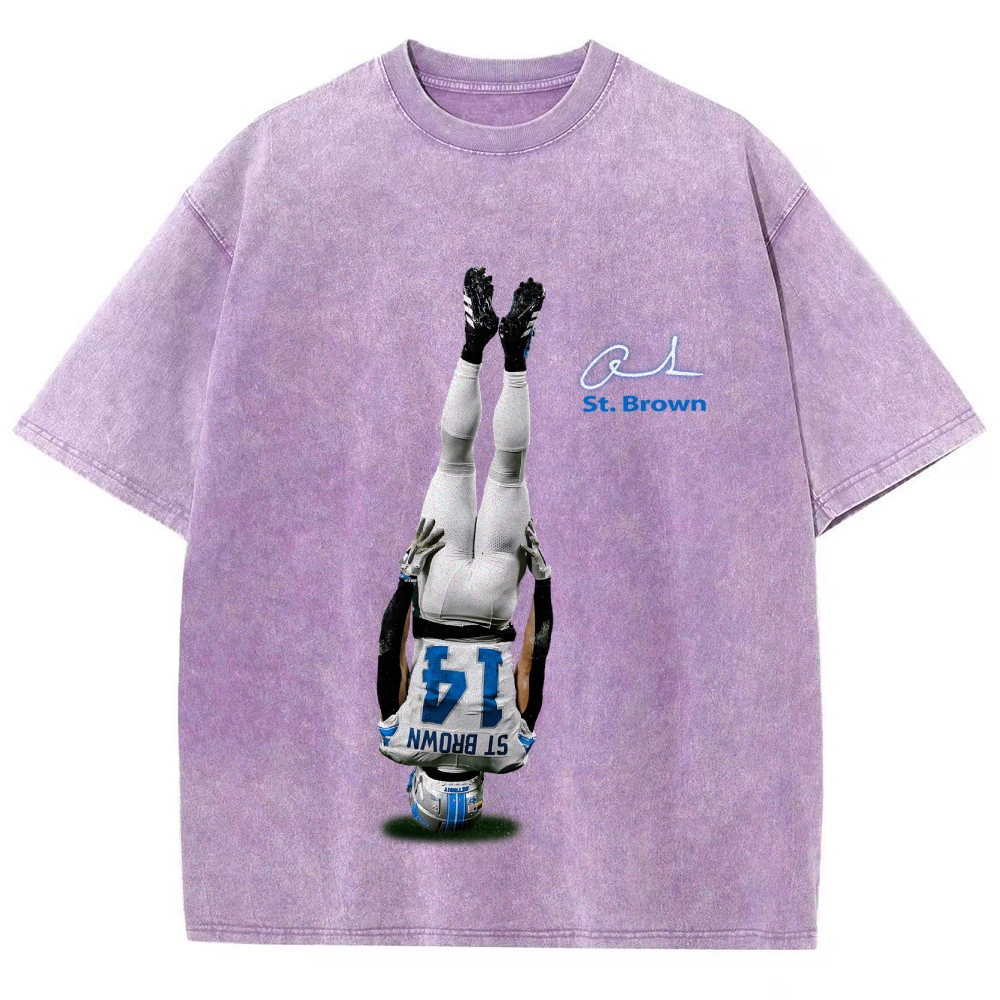 Unisex Fit Washed T-Shirt Amon Ra St Brown