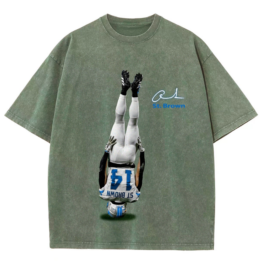 Unisex Fit Washed T-Shirt Amon Ra St Brown