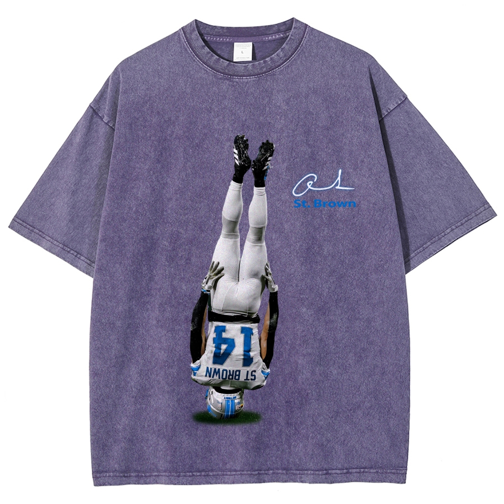 Unisex Fit Washed T-Shirt Amon Ra St Brown