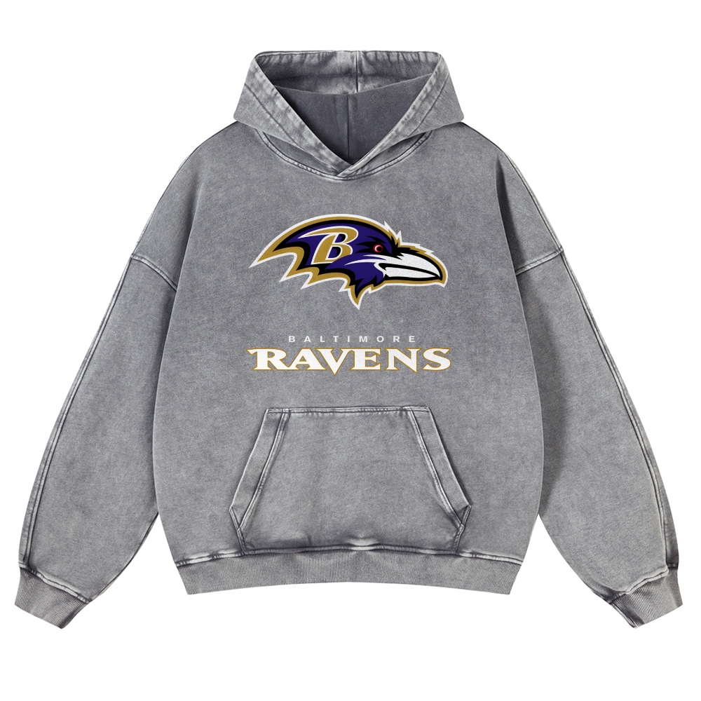 Casual Washed Hoodie|RAVENS Lamar Jackson