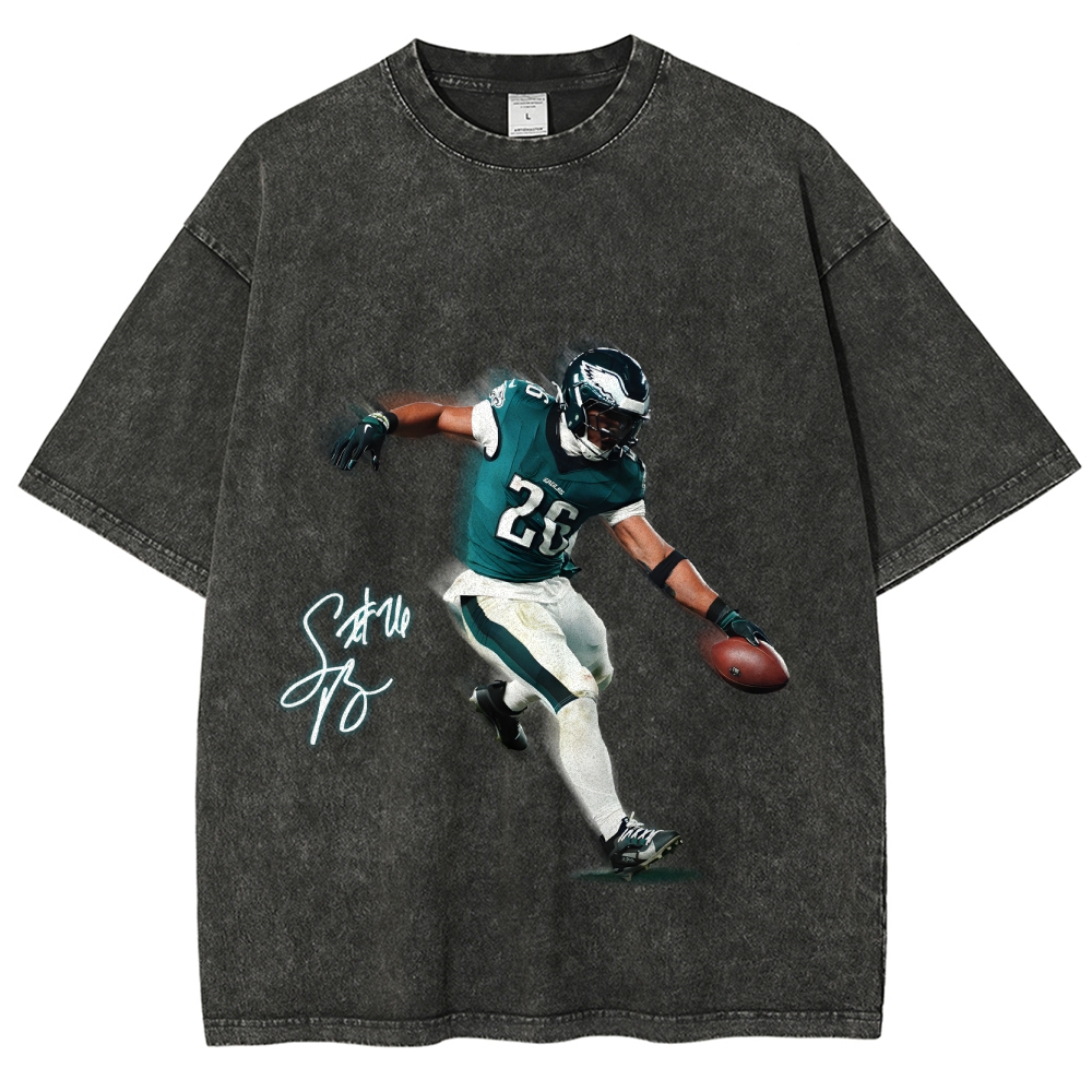 Unisex Fit Washed T-Shirt Saquon Barkley Philadelphia Eagles
