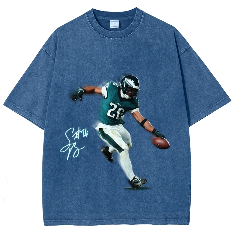 Unisex Fit Washed T-Shirt Saquon Barkley Philadelphia Eagles