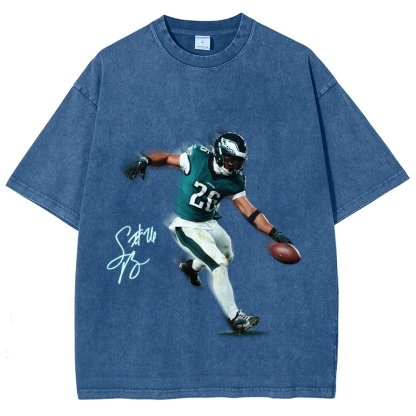 Unisex Fit Washed T-Shirt Saquon Barkley Philadelphia Eagles