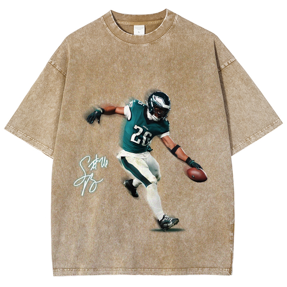Unisex Fit Washed T-Shirt Saquon Barkley Philadelphia Eagles