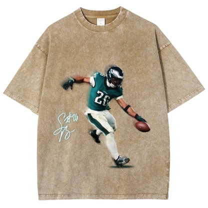 Unisex Fit Washed T-Shirt Saquon Barkley Philadelphia Eagles