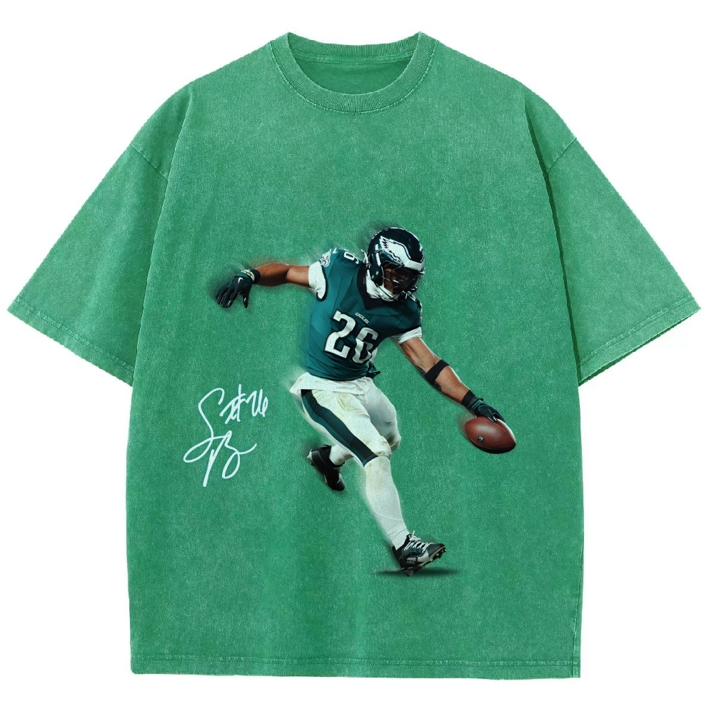 Unisex Fit Washed T-Shirt Saquon Barkley Philadelphia Eagles